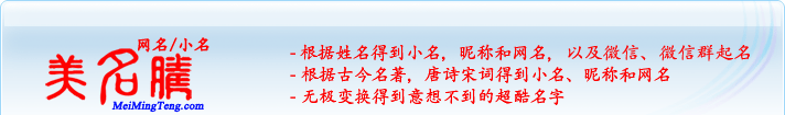 根據(jù)姓名得到小名，昵稱和網(wǎng)名；根據(jù)古今名著，唐詩宋詞得到小名，昵稱和網(wǎng)名；無極變換得到意想不到的超酷名字