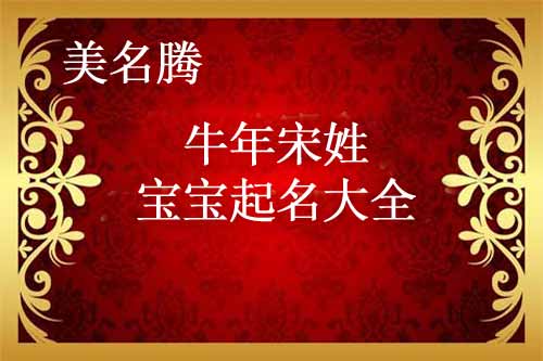 牛年宋姓男孩起名大全